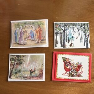 Vintage Christmas Greeting Cards Lot Assorted Designs Holiday Set